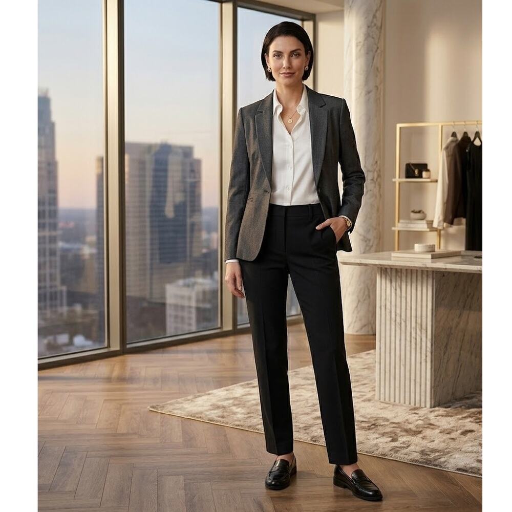 Antonio Melani Gray Tailored Blazer Corporate Core Minimalist Size 6 Jacket